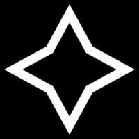 A four pointed star on a black background vector