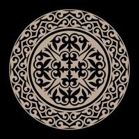 Traditional gold ornament of middle Asia for decoration of clothes, yurts, medallions. Golden Element of the national pattern of the ancient nomads. Traditional ornament in Kazakh style vector