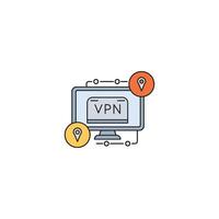 Secure VPN Connection vector