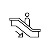 Descending Escalator Icon Outline Line Thin Symbol for Elevator or Transport Concepts vector