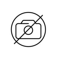 No Camera Icon Outline Symbol Thin Line vector