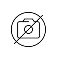 Camera Blocked Icon Line Style Symbol Thin Outline vector