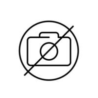 No Photography Allowed Icon Thin Line Outline Symbol vector