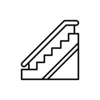 Escalator Icon Outline Style Thin Line Symbol for Moving Stairs in Public or Commercial Areas vector