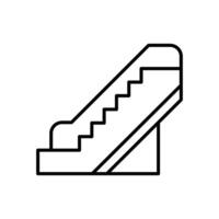 Stair Escalator Icon Thin Line Outline Style for Transport Infrastructure or Architecture Use vector