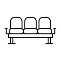 Waiting Area Seat Icon Outline Style Thin Line Symbol for Public Seating or Lounge vector