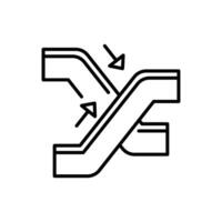 Escalator Stairs Icon Outline Style Thin Line Symbol Showing Up and Down Movement vector