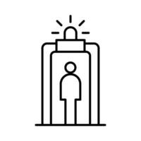 Security Gate Detection Symbol with Person Outline Thin Line Icon vector
