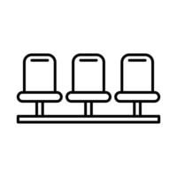 Outline Icon of Bench or Waiting Chairs Thin Line for Public or Commercial Seating vector