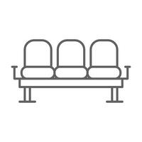 Waiting Area Seat Icon Outline Style Thin Line Editable Stroke Symbol for Public Seating or Lounge vector