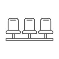 Outline Icon of Bench or Waiting Chairs Thin Line Editable Stroke for Public or Commercial Seating vector