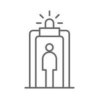 Security Gate Detection Symbol with Person Outline Editable Stroke Thin Line Icon vector