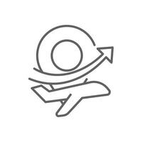 Airplane Navigation Location Icon Outline Thin Line Editable Stroke Travel Destination Symbol vector