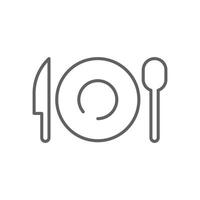 Food and Cutlery Icon Thin Line Editable Stroke Outline Style Symbol for Eatery Menu or Meal Time Concept vector
