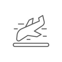 Landing Plane Icon Thin Line Editable Stroke Outline Style for Air Travel Arrival and Aviation Services vector