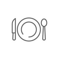 Meal Setting Icon Outline Style Thin Line Editable Stroke for Restaurant Dining or Food Service Design vector