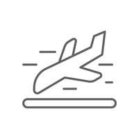 Airplane Landing Icon Outline Style Thin Line Editable Stroke Symbol for Flight Arrival or Airport Runway Design vector