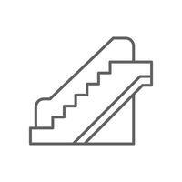 Outline Icon of Moving Escalator Editable Stroke Thin Line Symbol for Urban Transit or Building Interior Design vector