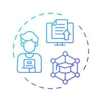 Admissions management blue gradient concept icon. Documentation organization, database. Round shape line illustration. Abstract idea. Graphic design. Easy to use in article, infographic vector