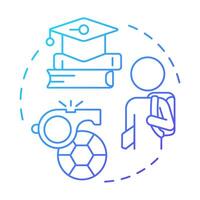 K12 schools blue gradient concept icon. Sport events, competition. Education materials. Round shape line illustration. Abstract idea. Graphic design. Easy to use in article, infographic vector