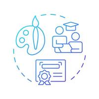 Academies and training centers blue gradient concept icon. Student services, graduation. Round shape line illustration. Abstract idea. Graphic design. Easy to use in article, infographic vector