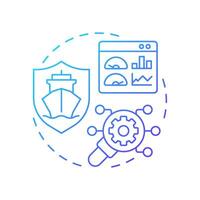QHSE blue gradient concept icon. Ship management system solution. Quality, health, safety and environment. Round shape line illustration. Abstract idea. Graphic design. Easy to use in booklet vector