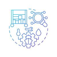 Marine inventory control blue gradient concept icon. Vessel parts and tools regulation. Technical ship management. Round shape line illustration. Abstract idea. Graphic design. Easy to use in booklet vector