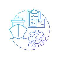 Shipping procurement blue gradient concept icon. Ship management system solution. Strategic logistics industry. Round shape line illustration. Abstract idea. Graphic design. Easy to use in booklet vector
