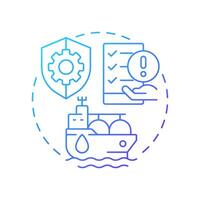 Tanker ship management blue gradient concept icon. Transporting liquid cargo. Vessel type regulation solution. Round shape line illustration. Abstract idea. Graphic design. Easy to use in booklet vector