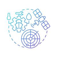 Monitoring blue gradient concept icon. Real time assessment of vessel position. Stage of passage planning. Round shape line illustration. Abstract idea. Graphic design. Easy to use in booklet vector