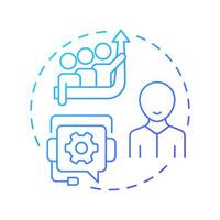 Management consulting blue gradient concept icon. Workflow efficiency, performance. Round shape line illustration. Abstract idea. Graphic design. Easy to use in infographic, presentation vector