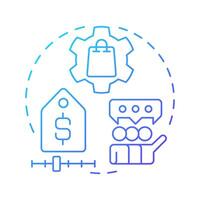 Sales consultant blue gradient concept icon. CRM system. Revenue, income. Assistance, advice. Round shape line illustration. Abstract idea. Graphic design. Easy to use in infographic, presentation vector