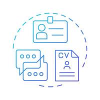 HR consultant blue gradient concept icon. Human resources. Documentation management. Round shape line illustration. Abstract idea. Graphic design. Easy to use in infographic, presentation vector