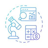 Data analysis blue gradient concept icon. Statistical metrics. Research, analytics. Round shape line illustration. Abstract idea. Graphic design. Easy to use in infographic, presentation vector