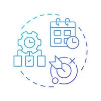 Time management blue gradient concept icon. Workflow organization. Schedule, deadlines. Round shape line illustration. Abstract idea. Graphic design. Easy to use in infographic, presentation vector