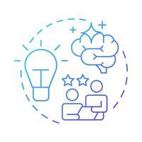 Creative thinking blue gradient concept icon. Innovative ideas. Problem solving. Round shape line illustration. Abstract idea. Graphic design. Easy to use in infographic, presentation vector