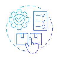 Configure blue gradient concept icon. Business strategy. Product development, service. Round shape line illustration. Abstract idea. Graphic design. Easy to use in infographic, article vector