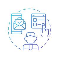 Request for quotation blue gradient concept icon. Product information, customer support. Round shape line illustration. Abstract idea. Graphic design. Easy to use in infographic, article vector