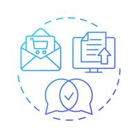 Quotation submission blue gradient concept icon. Documents organization, communication. Round shape line illustration. Abstract idea. Graphic design. Easy to use in infographic, article vector
