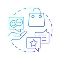 Customer response blue gradient concept icon. Consumer experience. User feedback, survey. Round shape line illustration. Abstract idea. Graphic design. Easy to use in infographic, article vector