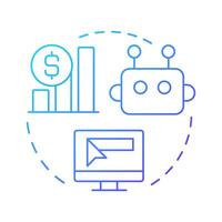 Improved sales efficiency blue gradient concept icon. Statistical metrics. Monitoring, analysis. Round shape line illustration. Abstract idea. Graphic design. Easy to use in infographic, article vector