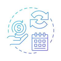 Subscription pricing blue gradient concept icon. Business model, strategy. Price, revenue. Round shape line illustration. Abstract idea. Graphic design. Easy to use in infographic, article vector