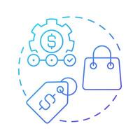 Consistent pricing blue gradient concept icon. Business strategy, marketing. Profit margin. Round shape line illustration. Abstract idea. Graphic design. Easy to use in infographic, article vector
