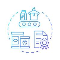 Kitchen incubators blue gradient concept icon. Supply chain, food production. Industry standard. Round shape line illustration. Abstract idea. Graphic design. Easy to use in infographic, brochure vector