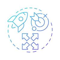 Business accelerator blue gradient concept icon. Target goal, milestone. Company, startup. Round shape line illustration. Abstract idea. Graphic design. Easy to use in infographic, brochure vector