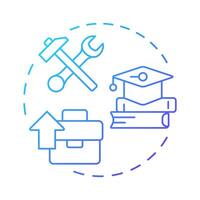 Learning opportunities blue gradient concept icon. Personal growth, skill development. Round shape line illustration. Abstract idea. Graphic design. Easy to use in infographic, brochure vector