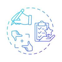 Prepare for interviews blue gradient concept icon. Business model. Communication, recruitment. Round shape line illustration. Abstract idea. Graphic design. Easy to use in infographic, brochure vector