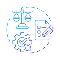 Access to professional resources blue gradient concept icon. Legal services. Accounting, marketing. Round shape line illustration. Abstract idea. Graphic design. Easy to use in infographic, brochure vector