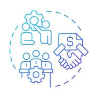 Partner blue gradient concept icon. Partnership organization, collaboration. Teamwork, negotiation. Round shape line illustration. Abstract idea. Graphic design. Easy to use in infographic, brochure vector