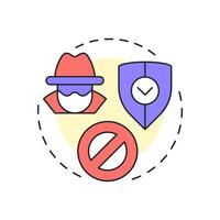Unauthorized entry multi color concept icon. Physical security threat and risk. Access to restricted area. Round shape line illustration. Abstract idea. Graphic design. Easy to use in booklet vector